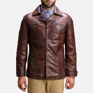 Vincent Alley men's brown leather jacket - RustTale